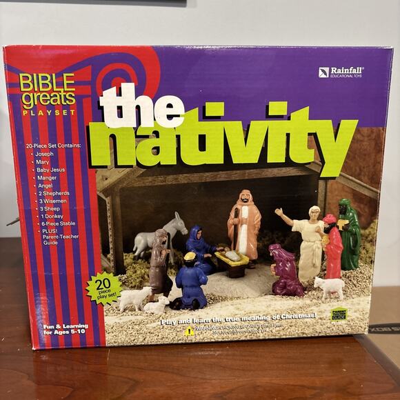 Rainfall Bible Greats Playset The Nativity 20 Pc 1997 Religious Educational Toy - Picture 5 of 7
